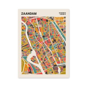 Plattegrond poster Licht Zaandam mozaiek stl 07 mockup poster schaduw 06 | Funky Fellow
