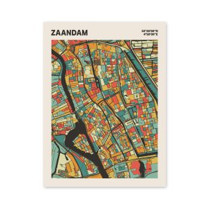 Plattegrond poster Licht Zaandam mozaiek stl 08 mockup poster schaduw 06 | Funky Fellow