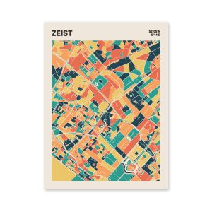 Plattegrond poster Licht Zeist mozaiek stl 01 mockup poster schaduw 06 | Funky Fellow