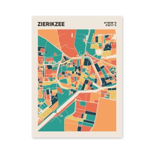 Plattegrond poster Licht Zierikzee mozaiek stl 01 mockup poster schaduw 06 | Funky Fellow