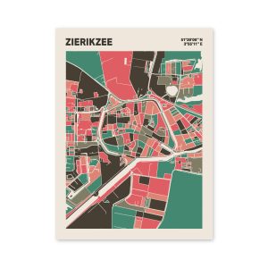 Plattegrond poster Licht Zierikzee mozaiek stl 02 mockup poster schaduw 06 | Funky Fellow