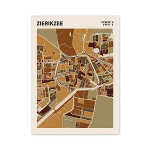 Plattegrond poster Licht Zierikzee mozaiek stl 03 mockup poster schaduw 06 | Funky Fellow