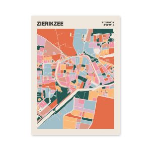 Plattegrond poster Licht Zierikzee mozaiek stl 04 mockup poster schaduw 06 | Funky Fellow