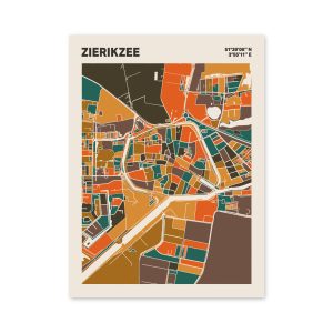 Plattegrond poster Licht Zierikzee mozaiek stl 06 mockup poster schaduw 06 | Funky Fellow