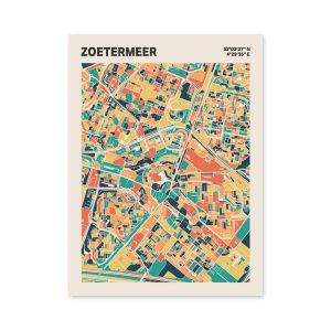 Plattegrond poster Licht Zoetermeer mozaiek stl 01 mockup poster schaduw 06 | Funky Fellow