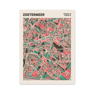 Plattegrond poster Licht Zoetermeer mozaiek stl 02 mockup poster schaduw 06 | Funky Fellow