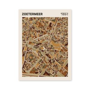 Plattegrond poster Licht Zoetermeer mozaiek stl 03 mockup poster schaduw 06 | Funky Fellow