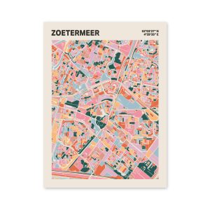 Plattegrond poster Licht Zoetermeer mozaiek stl 04 mockup poster schaduw 06 | Funky Fellow