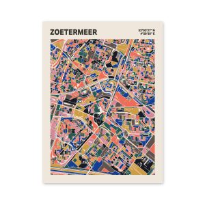 Plattegrond poster Licht Zoetermeer mozaiek stl 05 mockup poster schaduw 06 | Funky Fellow