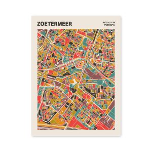 Plattegrond poster Licht Zoetermeer mozaiek stl 07 mockup poster schaduw 06 | Funky Fellow