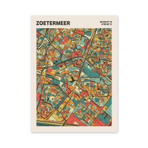 Plattegrond poster Licht Zoetermeer mozaiek stl 08 mockup poster schaduw 06 | Funky Fellow