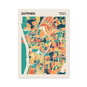 Plattegrond poster Licht Zutphen mozaiek stl 01 mockup poster schaduw 06 | Funky Fellow