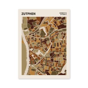 Plattegrond poster Licht Zutphen mozaiek stl 03 mockup poster schaduw 06 | Funky Fellow