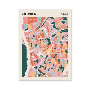 Plattegrond poster Licht Zutphen mozaiek stl 04 mockup poster schaduw 06 | Funky Fellow
