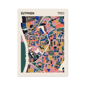 Plattegrond poster Licht Zutphen mozaiek stl 05 mockup poster schaduw 06 | Funky Fellow