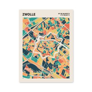 Plattegrond poster Licht Zwolle mozaiek stl 01 6 | Funky Fellow