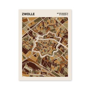 Plattegrond poster Licht Zwolle mozaiek stl 03 6 | Funky Fellow