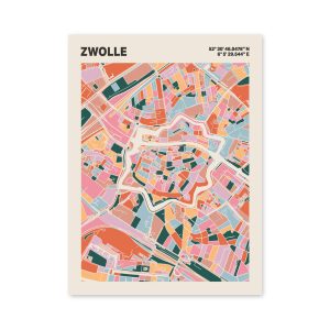 Plattegrond poster Licht Zwolle mozaiek stl 04 6 | Funky Fellow