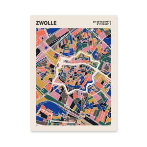 Plattegrond poster Licht Zwolle mozaiek stl 05 6 | Funky Fellow