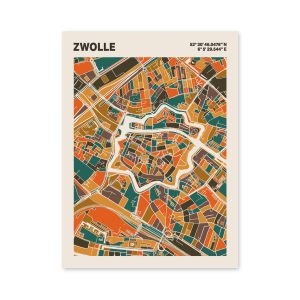 Plattegrond poster Licht Zwolle mozaiek stl 06 6 | Funky Fellow
