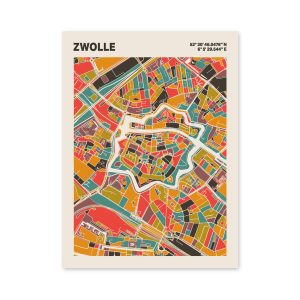 Plattegrond poster Licht Zwolle mozaiek stl 07 6 | Funky Fellow