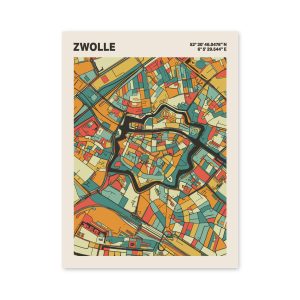 Plattegrond poster Licht Zwolle mozaiek stl 08 6 | Funky Fellow