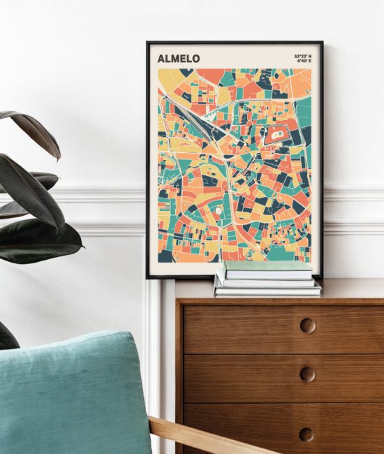 Plattegrond poster Licht Almelo mozaiek stl 01 2 | Funky Fellow