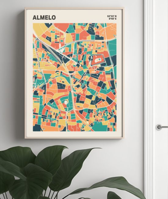 Plattegrond poster Licht Almelo mozaiek stl 01 4 | Funky Fellow