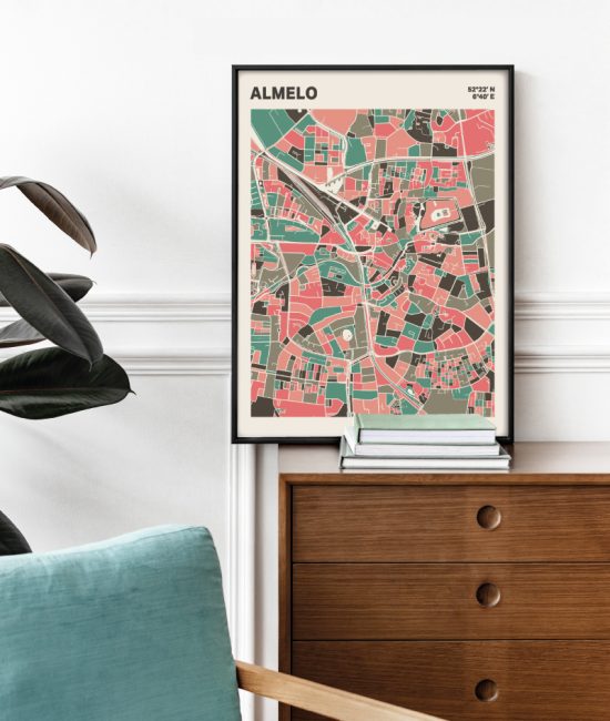 Plattegrond poster Licht Almelo mozaiek stl 02 1 | Funky Fellow