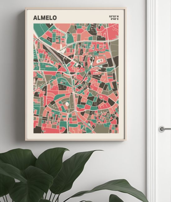 Plattegrond poster Licht Almelo mozaiek stl 02 3 | Funky Fellow