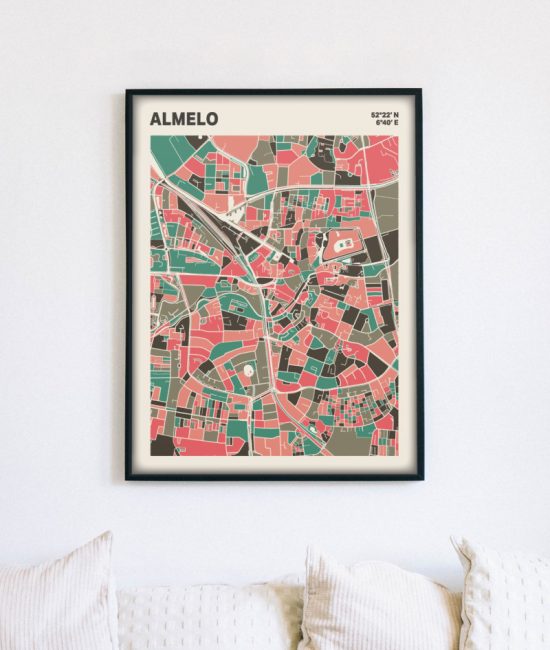 Plattegrond poster Licht Almelo mozaiek stl 02 4 | Funky Fellow