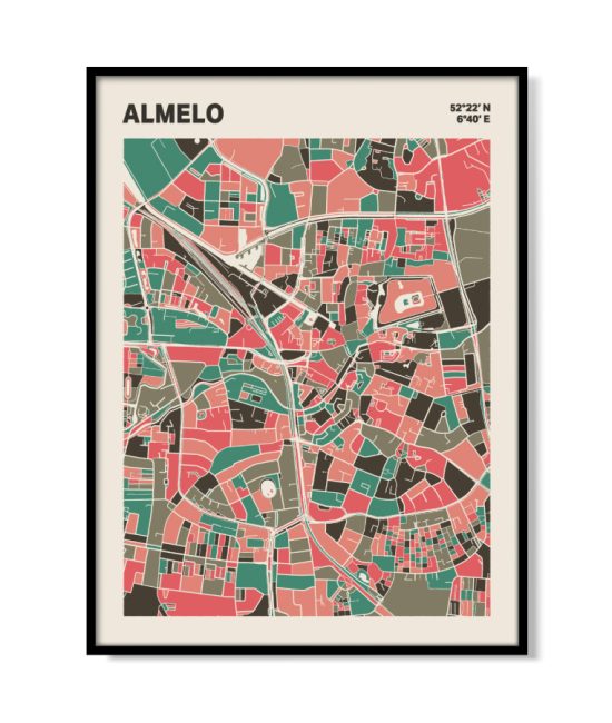 Plattegrond poster Licht Almelo mozaiek stl 02 5 | Funky Fellow