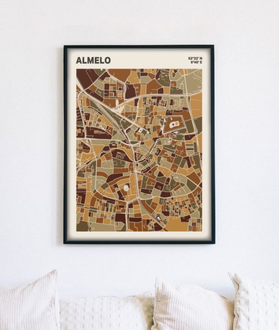Plattegrond poster Licht Almelo mozaiek stl 03 5 | Funky Fellow