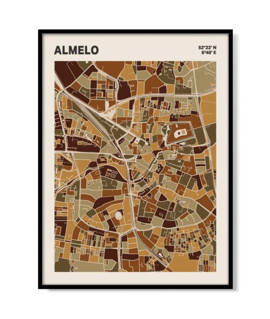 Plattegrond poster Licht Almelo mozaiek stl 03 | Funky Fellow
