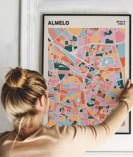 Plattegrond poster Licht Almelo mozaiek stl 04 2 | Funky Fellow