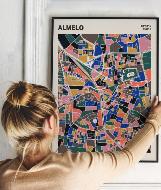 Plattegrond poster Licht Almelo mozaiek stl 05 1 | Funky Fellow