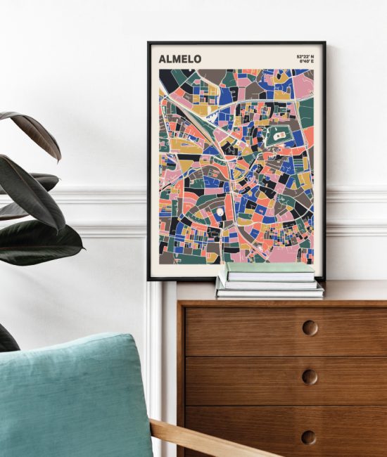 Plattegrond poster Licht Almelo mozaiek stl 05 2 | Funky Fellow