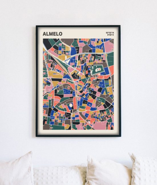 Plattegrond poster Licht Almelo mozaiek stl 05 5 | Funky Fellow