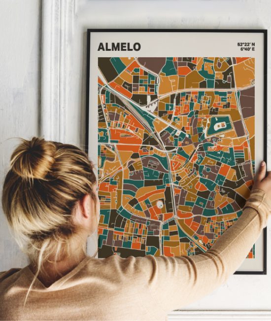 Plattegrond poster Licht Almelo mozaiek stl 06 1 | Funky Fellow