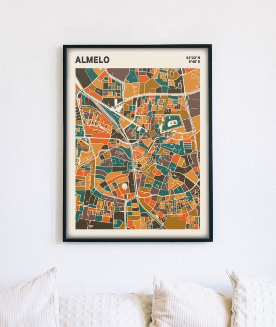 Plattegrond poster Licht Almelo mozaiek stl 06 5 | Funky Fellow