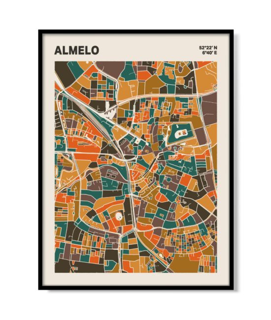 Plattegrond poster Licht Almelo mozaiek stl 06 | Funky Fellow