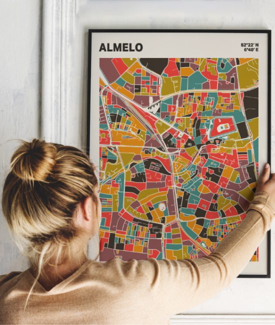 Plattegrond poster Licht Almelo mozaiek stl 07 1 | Funky Fellow