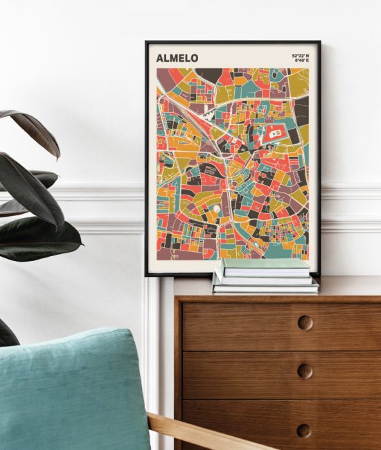 Plattegrond poster Licht Almelo mozaiek stl 07 2 | Funky Fellow