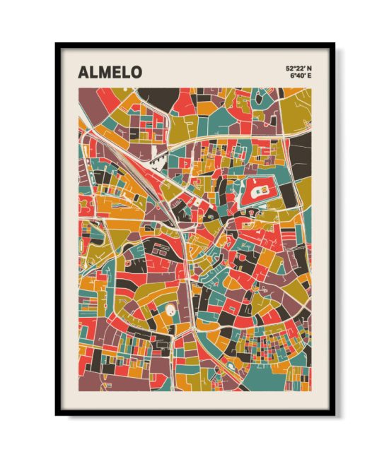 Plattegrond poster Licht Almelo mozaiek stl 07 | Funky Fellow