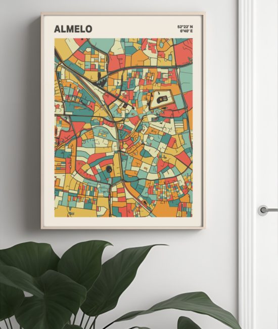 Plattegrond poster Licht Almelo mozaiek stl 08 2 | Funky Fellow