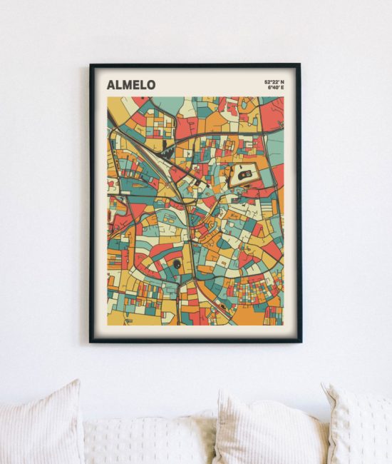 Plattegrond poster Licht Almelo mozaiek stl 08 3 | Funky Fellow