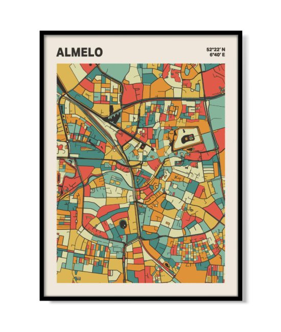 Plattegrond poster Licht Almelo mozaiek stl 08 4 | Funky Fellow