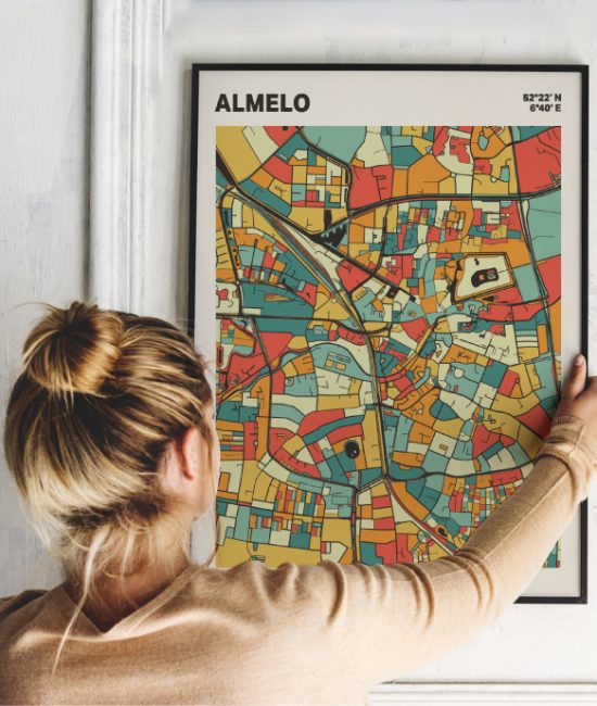 Plattegrond poster Licht Almelo mozaiek stl 08 5 | Funky Fellow