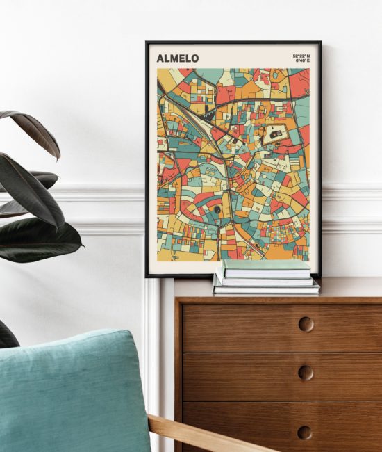 Plattegrond poster Licht Almelo mozaiek stl 08 | Funky Fellow