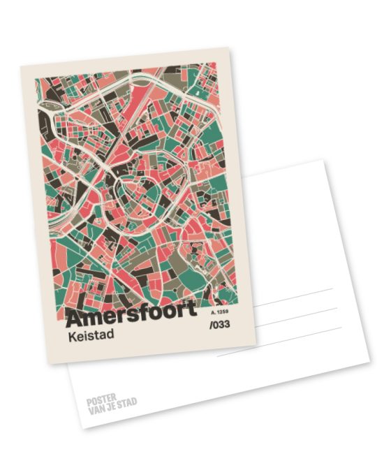 Plattegrond poster Licht Amersfoort mozaiek stl 02 mockup A6 schaduw voor en achter | Funky Fellow
